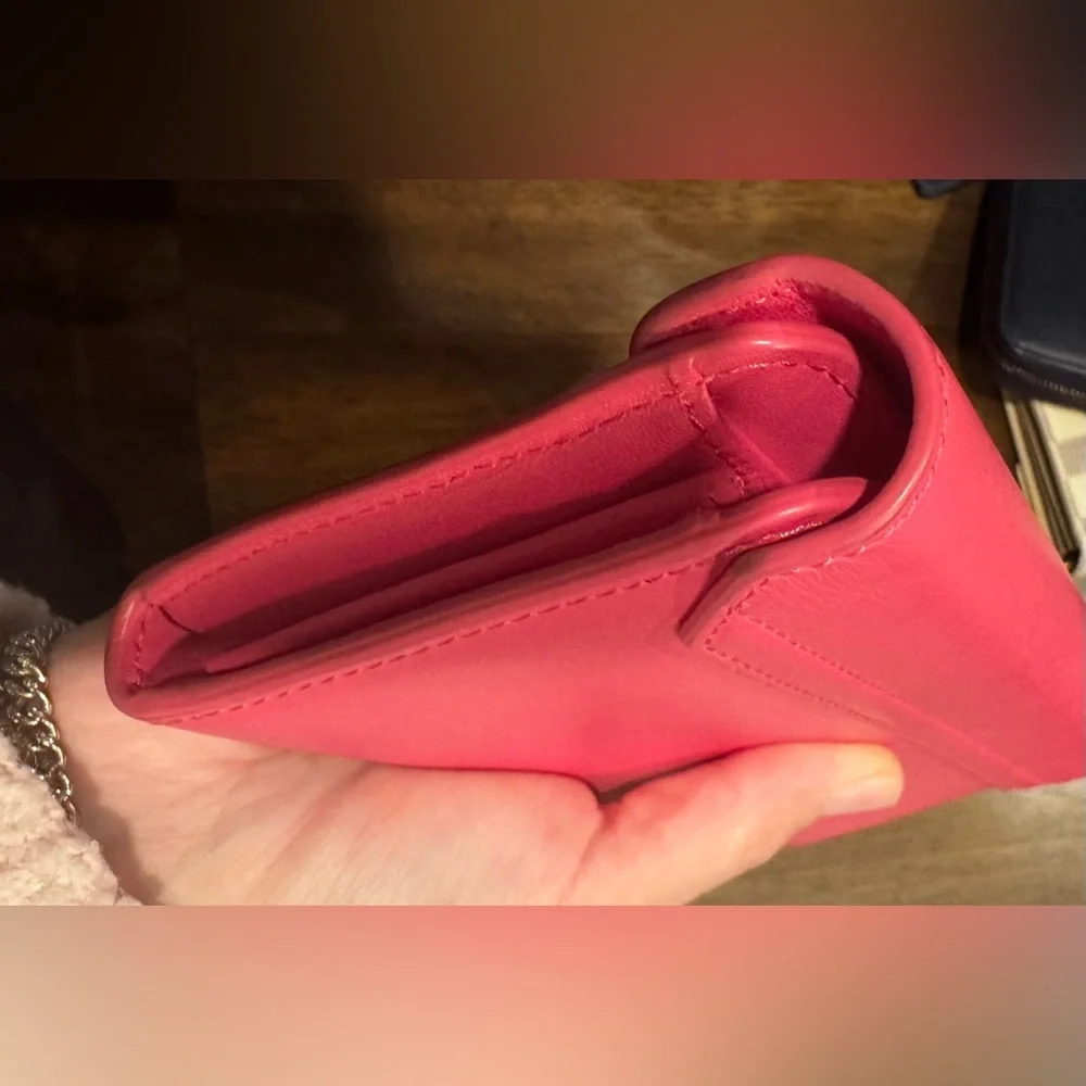 Furla Pink Leather Long Wallet with Silver Twist Lock